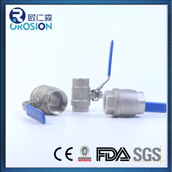 잠금 가능한 암나사 BSPP BSPT NPT 2PC 볼 밸브가 있는 SS304 316 스테인레스 스틸 핸들
